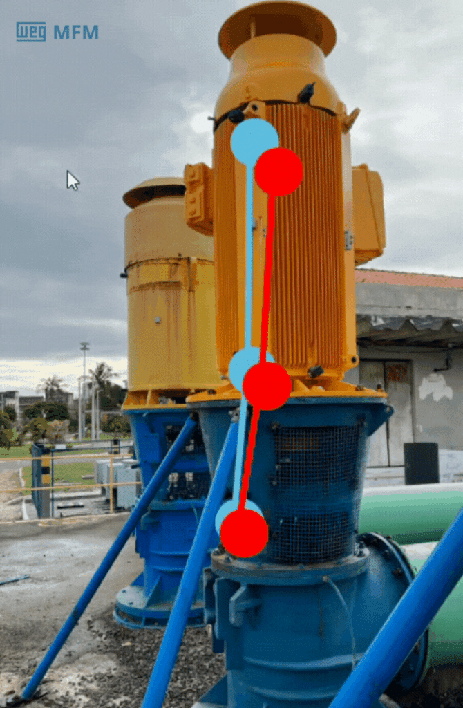 O WEGsync® realiza a análise avançada de vibração e deformação estrutural em uma máquina, por meio de 3 sensores.