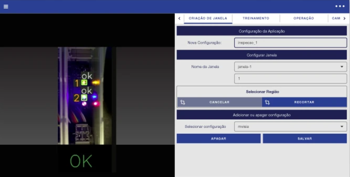 inspeção de funcionamento de leds em placa eletrônica
