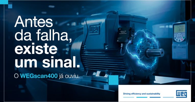Ilustração das descargas parciais e um texto que diz 'Antes da falha, existe um sinal.'