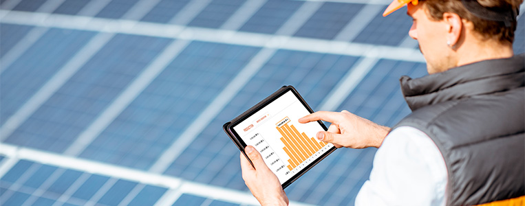 Monitoramento da produção de energia solar.