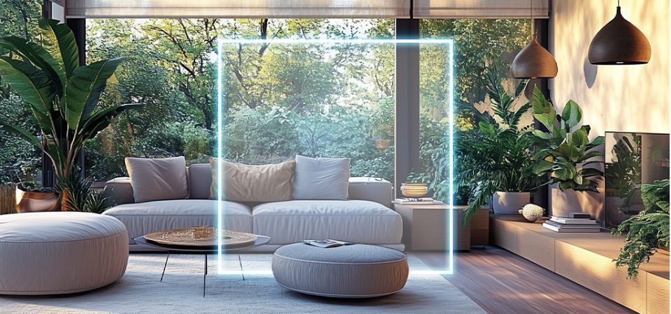 Imagem de sala de estar climatizada.