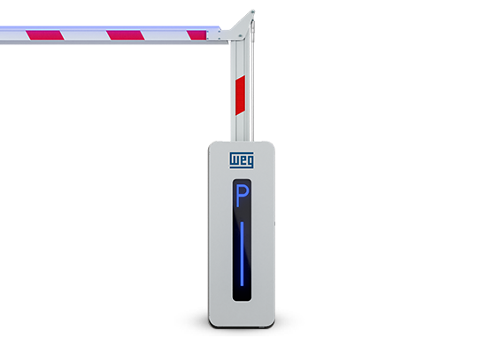 Cancela veicular Pro WA-5000 WEG com braço reto e indicador luminoso de vaga (P)